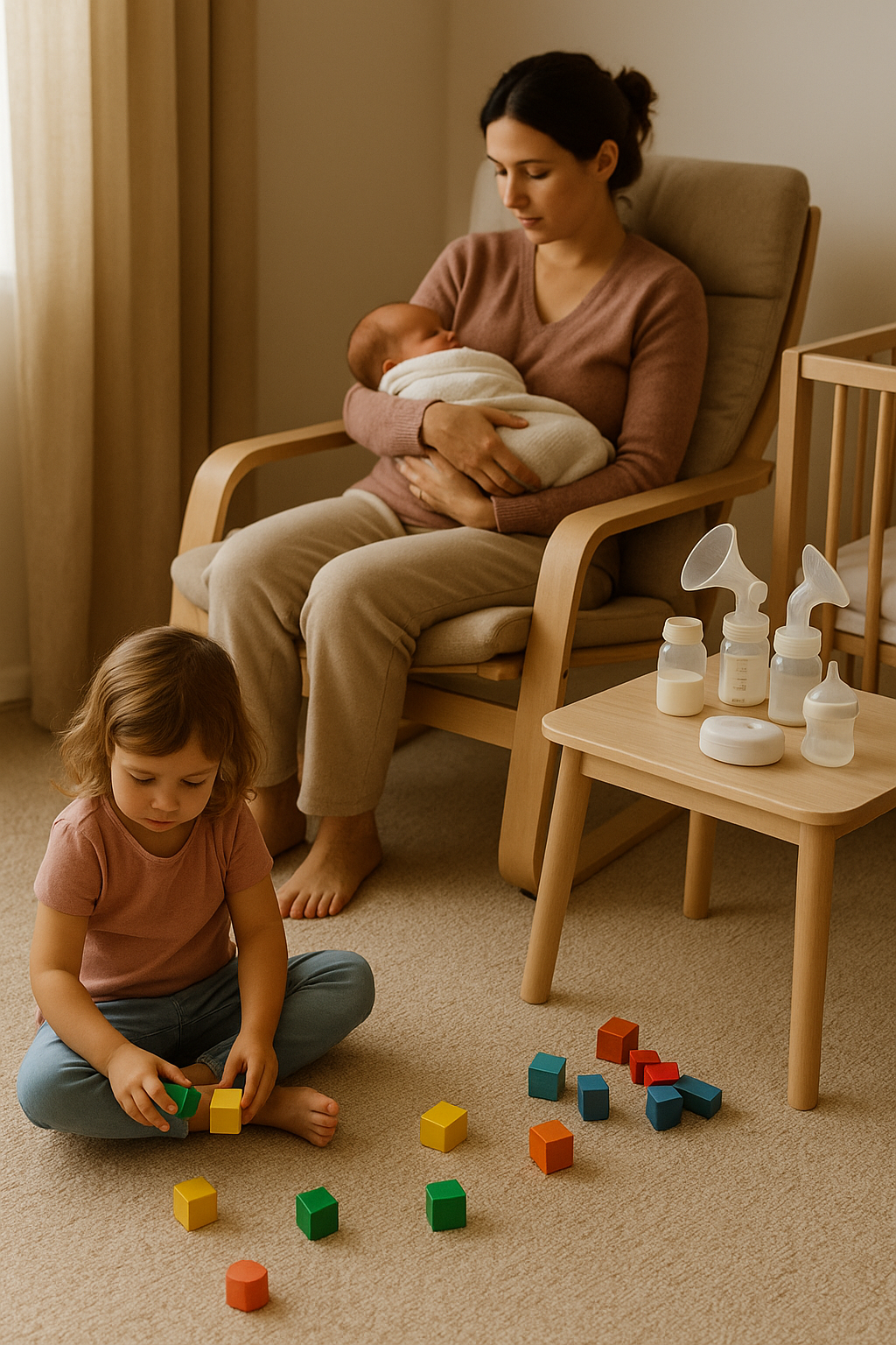 mama, niña, bebé